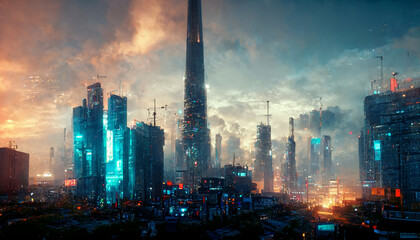 Concept Art of Futuristic City