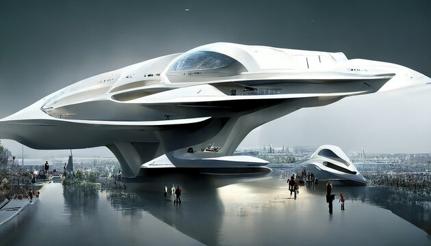 Concept Of Futuristic Ship Architect Humans Future Civilization