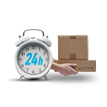 24h express delivery service concept
