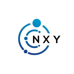 NXY letter technology logo design on white background. NXY creative initials letter IT logo concept. NXY letter design.