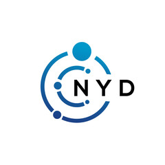 Fototapeta na wymiar NYD letter technology logo design on white background. NYD creative initials letter IT logo concept. NYD letter design.