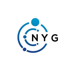 Fototapeta na wymiar NYG letter technology logo design on white background. NYG creative initials letter IT logo concept. NYG letter design.