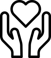 Obraz premium give heart icon. Isolated vector black outline stamp label rounded badge product tag on transparent background. Symbol.