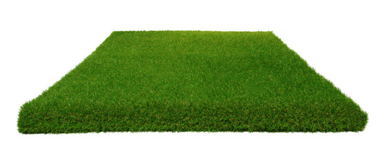 Artificial grass carpet on white