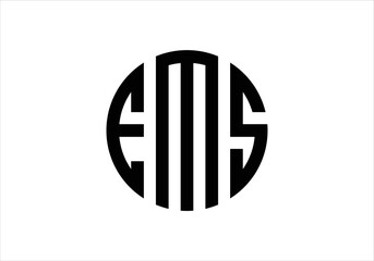 EMS letters abstract monogram logo design template 