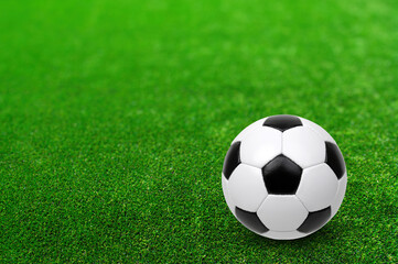 Fototapeta premium Soccer ball on the green grass