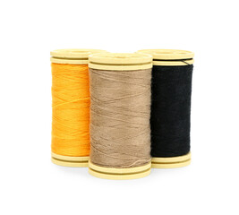 Different thread spools isolated on white background