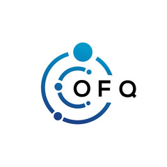 OFQ letter technology logo design on white background. OFQ creative initials letter IT logo concept. OFQ letter design.