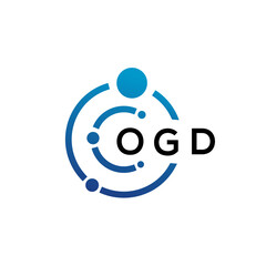 OGD letter technology logo design on white background. OGD creative initials letter IT logo concept. OGD letter design.