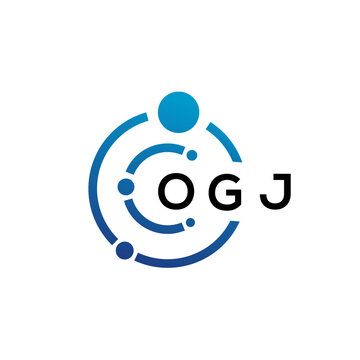 OGJ letter technology logo design on white background. OGJ creative initials letter IT logo concept. OGJ letter design.