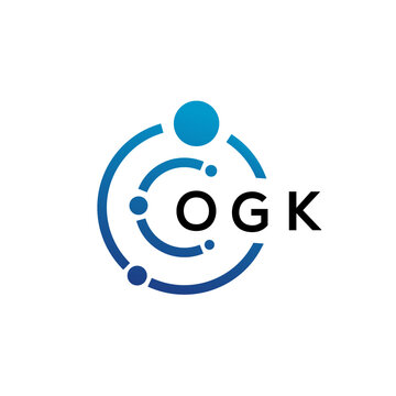 OGK letter technology logo design on white background. OGK creative initials letter IT logo concept. OGK letter design.