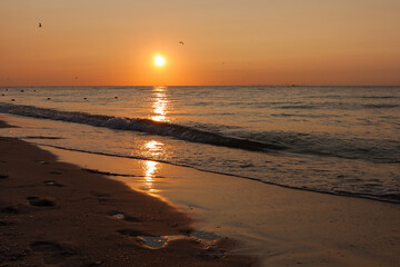 Sunrise over the sea. Black Sea