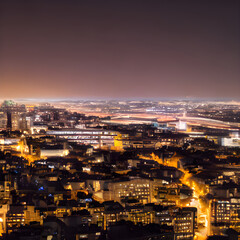 Fototapeta na wymiar 都会の夜景をイメージしたイラストです。