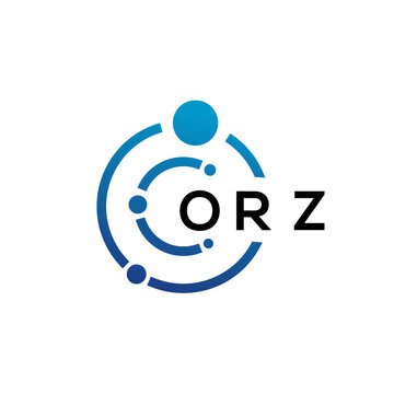 ORZ letter technology logo design on white background. ORZ creative initials letter IT logo concept. ORZ letter design.
