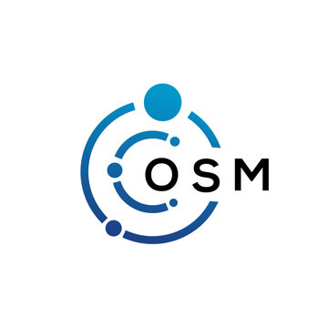 OSM letter technology logo design on white background. OSM creative initials letter IT logo concept. OSM letter design.