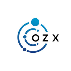 OZX letter technology logo design on white background. OZX creative initials letter IT logo concept. OZX letter design.