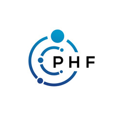 PHF letter technology logo design on white background. PHF creative initials letter IT logo concept. PHF letter design.