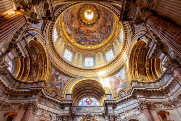 Fototapeta na wymiar Sant'Agnese in Agone church interiors on Piazza Navona square, Rome, Italy