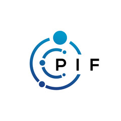 PIF letter technology logo design on white background. PIF creative initials letter IT logo concept. PIF letter design.