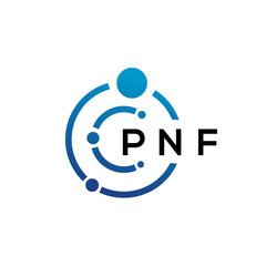 Fototapeta na wymiar PNF letter technology logo design on white background. PNF creative initials letter IT logo concept. PNF letter design.