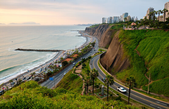 Lima, Peru. Highway by the ocean.