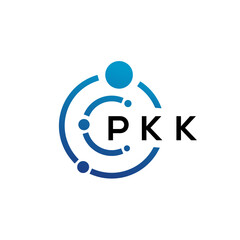 Fototapeta na wymiar PKK letter technology logo design on white background. PKK creative initials letter IT logo concept. PKK letter design.