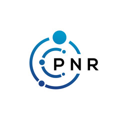 Plakat PNR letter technology logo design on white background. PNR creative initials letter IT logo concept. PNR letter design.
