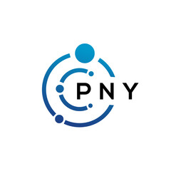 PNY letter technology logo design on white background. PNY creative initials letter IT logo concept. PNY letter design.