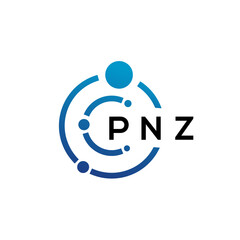 Obraz na płótnie Canvas PNZ letter technology logo design on white background. PNZ creative initials letter IT logo concept. PNZ letter design.