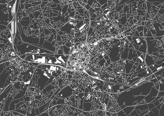 Obraz premium map of the city of Charleroi, Belgium