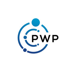 PWP letter technology logo design on white background. PWP creative initials letter IT logo concept. PWP letter design.