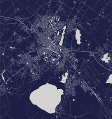 map of the city of Siauliai, Lithuania