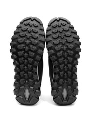 Bottom of new hiking boots isolated on white background
