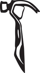 Vector image of black futuristic hammer on white background