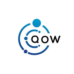 QOW letter technology logo design on white background. QOW creative initials letter IT logo concept. QOW letter design.