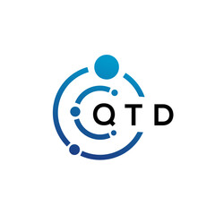QTD letter technology logo design on white background. QTD creative initials letter IT logo concept. QTD letter design.