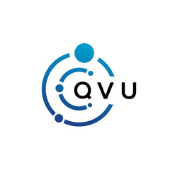 QVU letter technology logo design on white background. QVU creative initials letter IT logo concept. QVU letter design.