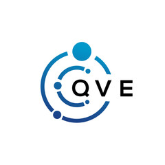 QVE letter technology logo design on white background. QVE creative initials letter IT logo concept. QVE letter design.