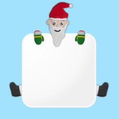 colorful santa claus made from plasticine holding paper notepad