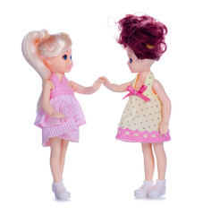 toys dolls child on white background isolation