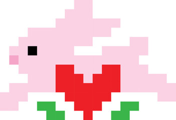 Rabbit pixel art vector illustration. rabbit image or clip art.