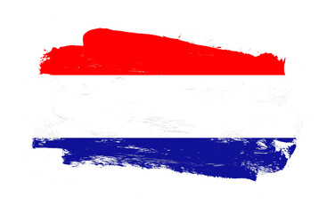 Stroke brush painted distressed flag of croatia on white background