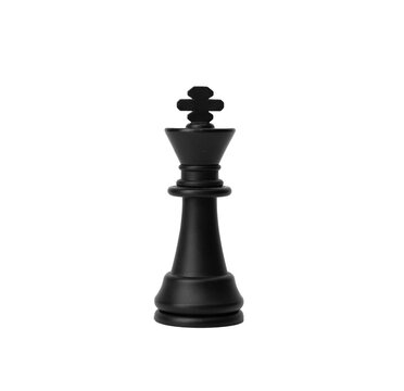 Isolated black king chess piece transparent