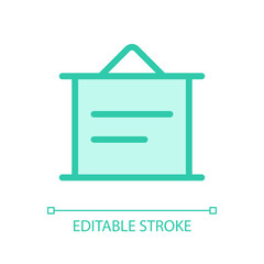 Projection screen for presentation pixel perfect glassmorphism ui icon. Color filled line element with transparency. Vector pictogram in glass morphism style. Editable stroke. Arial font used