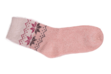 knitted warm wool socks, insulated on a white background