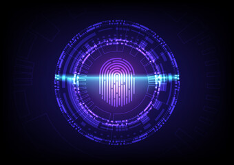 Fingerprint identification technology background. Security access system with fingerprint scanner. . - 548209925