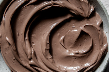 Whipped chocolate swirl close up