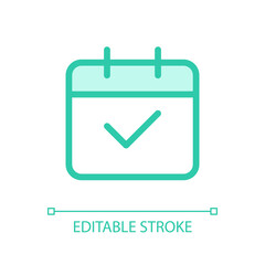 Calendar pixel perfect glassmorphism ui icon. Planning events. Daily schedule. Color filled line element with transparency. Vector pictogram in glass morphism style. Editable stroke. Arial font used