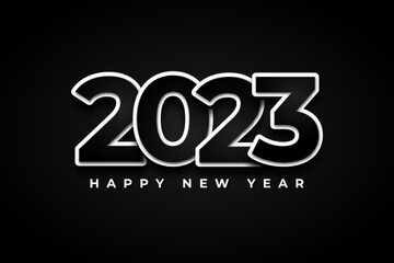 2023 new year greetings on black background