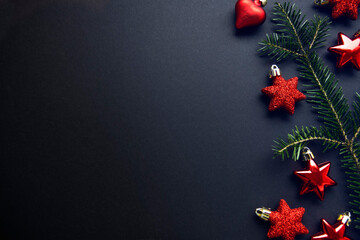 Weihnachten Dekoration auf schwarzem Hintergrund